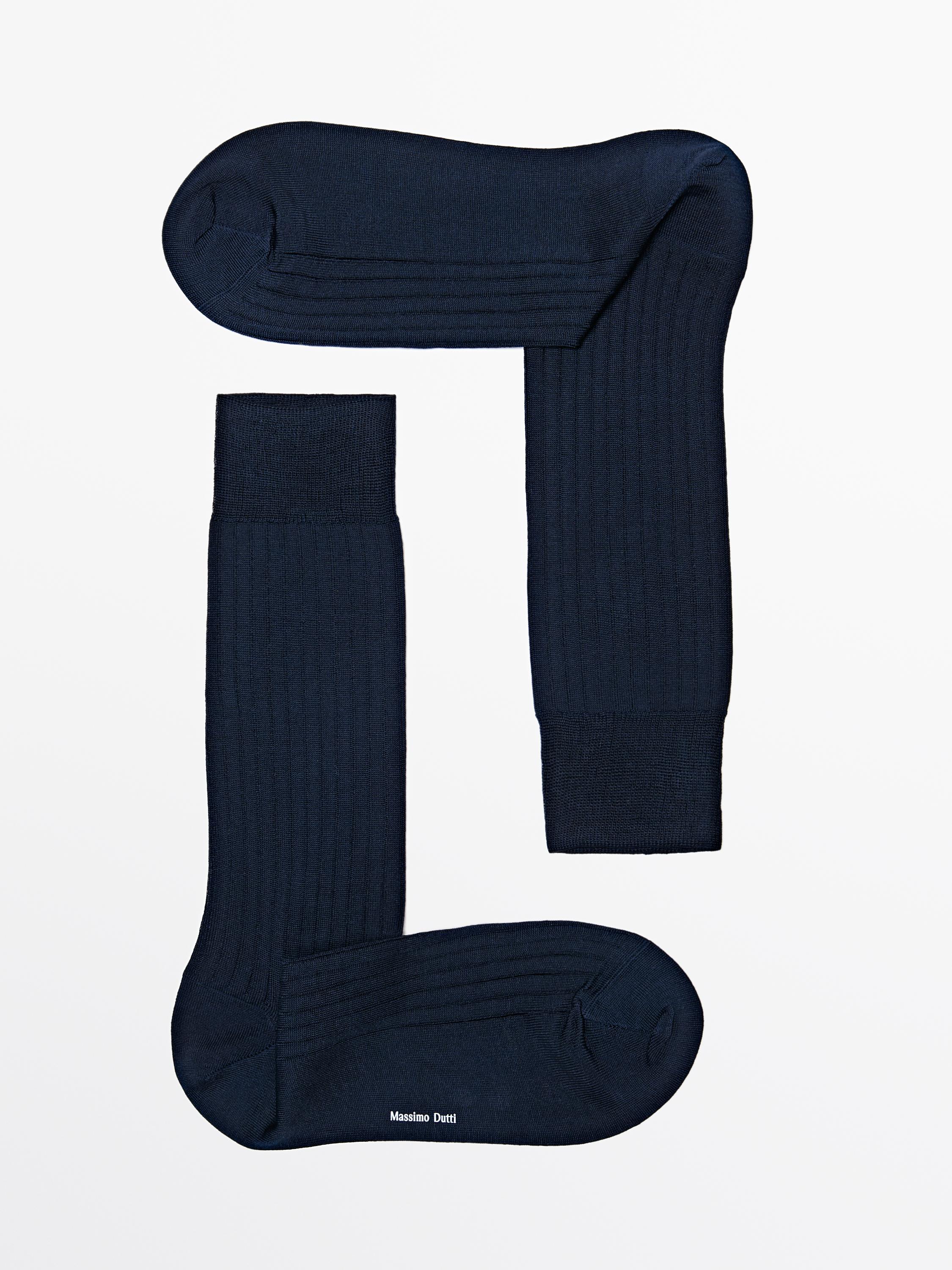 Chaussettes habillées côtelées